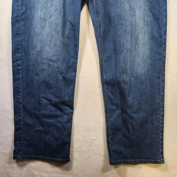 True Nation Relaxed Fit Jeans Mens 44x34 Blue Denim DXL Big & Tall Casual - Picture 3 of 9